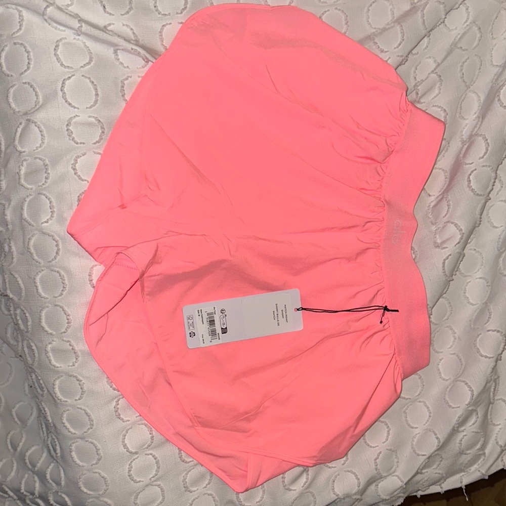 Alo Yoga neon bubblegum shorts